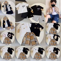 Designer Kids T-Shirt Set Brand Printing Clothing Sets Kinderen 2-delige pure katoenen kleding babyjongens meisje kinderen mode appare y8tc#