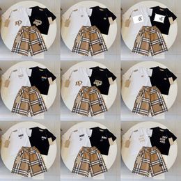 Kledingsets Set Merk afdrukken Designer Kids T-Shirt Kinderen 2 Stuk puur katoen Kleding baby Jongens meisje kinderen Mode Verschijnen Z3Jp #