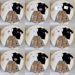 Set Merk afdrukken Kleding Sets Designer Kids T-Shirt Kinderen 2 Stuk puur katoenen Kleding baby Jongens meisje kinderen Mode Verschijnen G1cw #