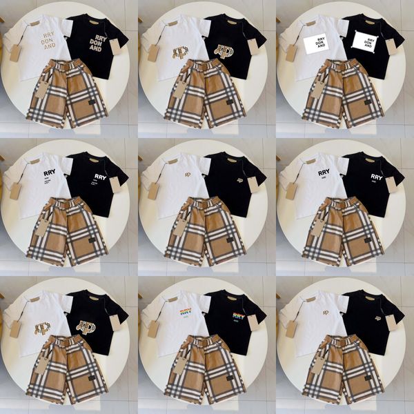 Conjunto de impresión de marca Conjuntos de ropa Diseñador Niños Camiseta Niños 2 piezas Ropa de algodón puro Bebé Niños Niña Niños Moda Appare G1cw #