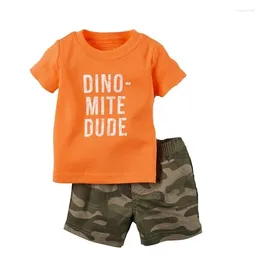 Ensembles de vêtements dino vêtements bébé ensemble enfants tenues de coton garçon 2 pièces de camouflage pantalon tee-tout-petit bodys combinaisons