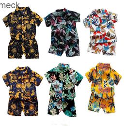 Kledingsets Koepelcamera's Baby jongens bloemen bedrukte kleding set zomer korte mouw top shirt p ants2 pcsg entleman1 2 3 4 5 y earc hildrenh olidayb