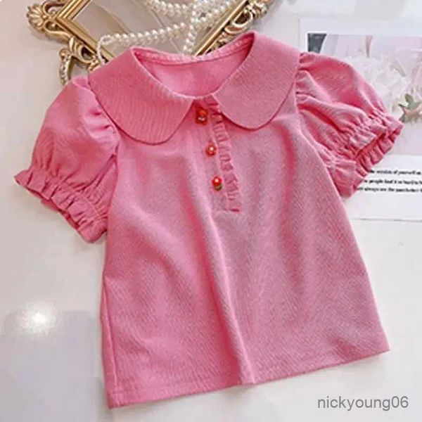 Conjuntos de ropa Moda elegante Harajuku Fit Fit Children Ropa suelta TODA CASA COMPLETA Camiseta Solid Botón Sólido