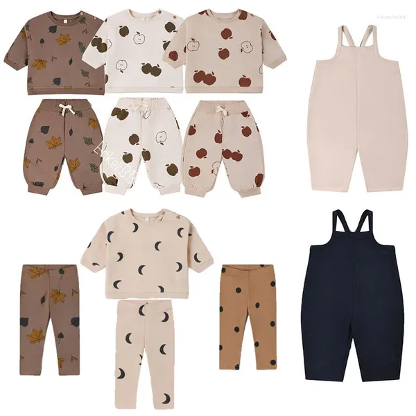 Ensembles de vêtements EnkeliBB bébé hiver joli sweat-shirt et pantalon mignon lune pomme imprimer vêtements costumes filles garçon enfant en bas âge designer