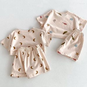 Kledingsets Europe Style Born Baby Boys Girls Summer Kleding Pak Kortjes met korte mouwen T-shirt Shorts Kinderen Pyjama Set