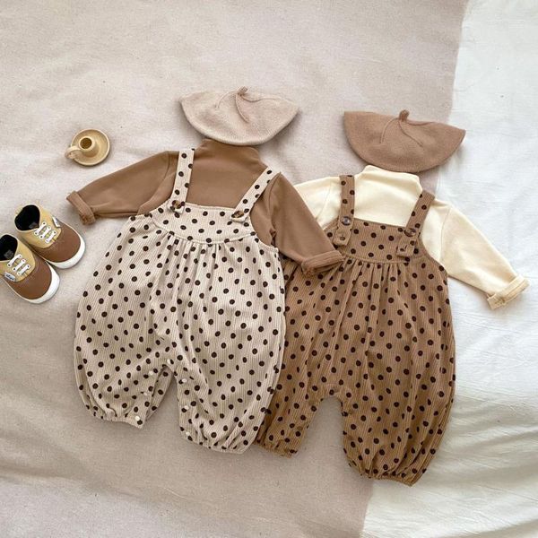 Juegos de ropa Fall Baby Baby Set Niña Pólica Buque de Polka de Polka Interpretador