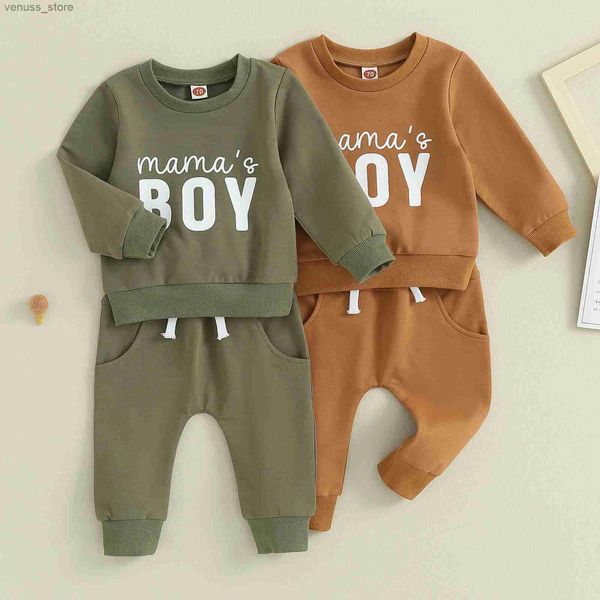 Ensembles de vêtements Fall Baby Baby Boys Tenues NOUVELLES LETTRES NOUVELLES LETTRE IMPRESSION LONGE SPANTS DRSTRING PANTS DRSTRING Set Infant Soft Cost