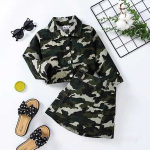 Ensembles de vêtements Mode bébé fille Camouflage coton vêtements ensemble veste + jupe 2 pièces infantile enfant à manches longues bébé vêtements 1-5 ans