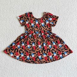 Kledingsets Fashion Baby Girls National Day Leopard Popsicle Rocket Rok Groothandel Boutique Kinderkleding Korting RTS