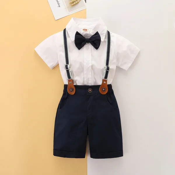 Conjuntos de ropa Moda Baby Kid Boys Shorts Set Bow Tie Shirt con traje casual de verano general 9 meses-7 años