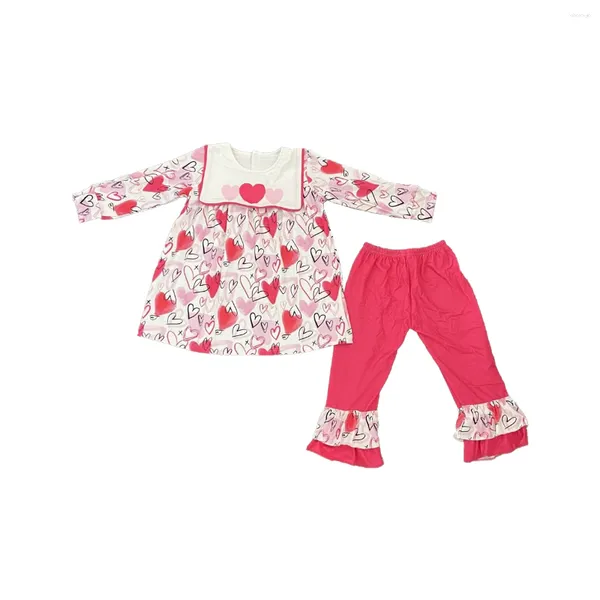 Ensembles de vêtements Mode Filles Saint Valentin Bébé Barboteuses Fleur Coeur Imprimer Bummies Boutique Garçons Saint Valentin Tenues