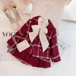 Ensembles de vêtements Mode enfants filles princesse 2 pièces ensemble de vêtements printemps automne enfants Plaid Blazer manteau vêtements d'extérieur Shorts tenues Vintage costume élégant 231211