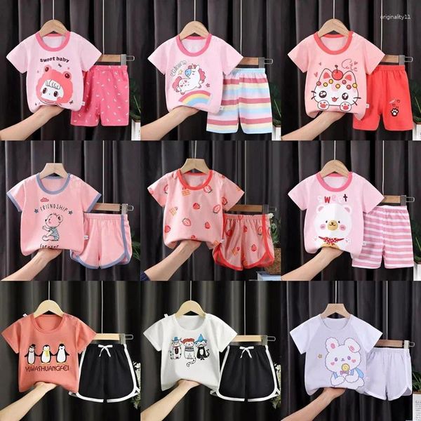 Vêtements Ensembles de mode Fashion Girls Girls TackSuit Cotton Baborda Toddler Sport Vêtements Suit Shor à manches