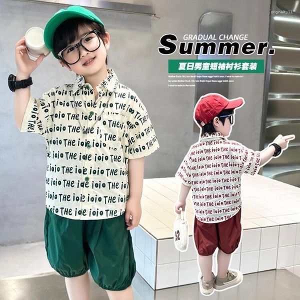 Conjuntos de ropa Fashion Summer Children Holiday Baby Baby Traje Boys Camiseta informal pantalones cortos 2 PCS/Sets