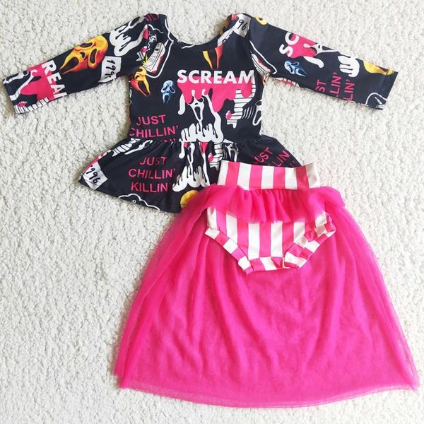 Vêtements ensembles de vêtements pour les vêtements pour bébé bébé fille Bummies avec du fil Halloween Boutique tenues mignons