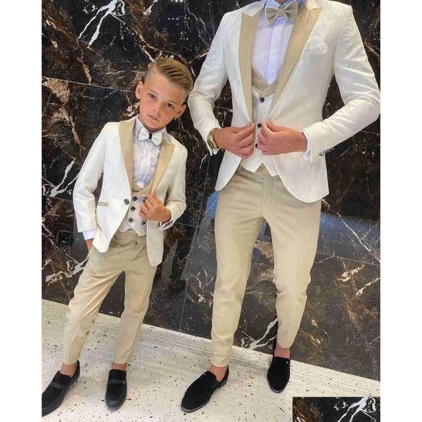 Ensembles de vêtements Motif floral Garçon Costumes formels Dîner Tuxedos Petits garçons Garçons d'honneur Enfants pour la fête de mariage Costume de bal Porter Ensembles de Dh0P9