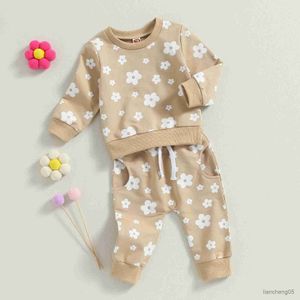 Ensembles de vêtements imprimé floral bébé filles vêtements nouveau-né tenues d'automne décontracté sweat-shirt à manches longues hauts pantalons 2 pièces ensemble costumes pour bébés