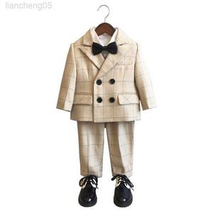 Ensembles de vêtements Fleur Garçons Enfant Mariage Costume Enfants Photographie Robe Enfants Fromal Blazer Ensemble École Graduation Performance Bébé Venez XF003 W0222