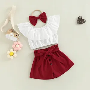 Ensembles de vêtements focusnorm 3pcs beaux enfants filles vêtements de filles 1 à 4 ans