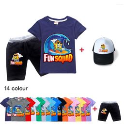 Vêtements Définit des jeux de bébé Squad Fun Baby Girls Boys Vêtements Summer Summer Kids Short T-shirts à manches courtes 2pcs Cap