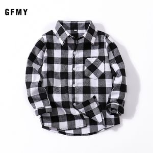 Kleding Sets GFMY Lente Autumn100% Katoen Volledige Mouw Kinderen Mode Plaid Jongens Shirt 2T-14T Casual Grote Kid Kleding Lente Jas 230605