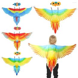 Ensembles de vêtements cadeau avec couvre-chef carnaval performance enfants perroquet aile cape accessoire costume cape d'oiseau