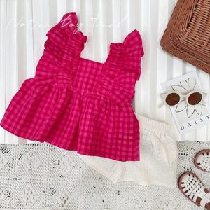 Kledingsets meisje babyset zomer 2024 kindermeisje meisje modieuze schattige zachte roze tweedelige kleding