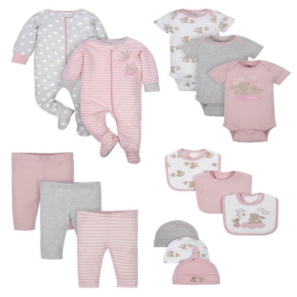 Ensembles de vêtements pour fille, coffret cadeau de fête prénatale, 14 pièces, né de 3 à 6 mois, 230915