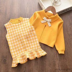 Kledingsets Meisjeskleding Meisjes Winterpakken Bloem Trui Shirt Rokpak Baby-outfits voor kinderen