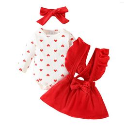 Vêtements Ensembles Loved Lot à manches longues de fille Sweetheart Corldoy Corldoy Edge Backband Backband Jirt Tree Piece pour enfants Vêtements Girl Girl