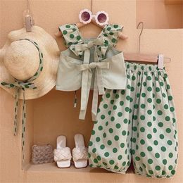 Kledingsets meisjes kleren set zomer shirt tops broek outfits mode kinderen pakken 2 stks baby meisje 2 3 4 5 6 7y 230417