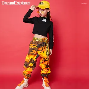 Conjuntos de ropa Chicas Hip Hop Crop Top Camuflaje Pantalones Ropa Niños Cargo Pantalón Streetwear Niño Street Dance Sudadera Joggers Disfraces