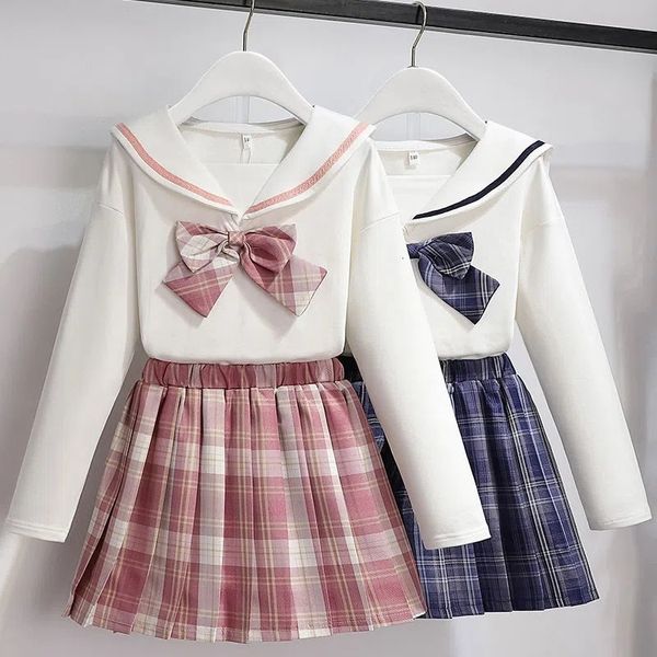 Ensembles de vêtements Filles Jk Uniforme Chemises japonaises Jupe Enfant Collège Printemps Automne École Show Vêtements Enfants Princesse Sweat Costume 230322