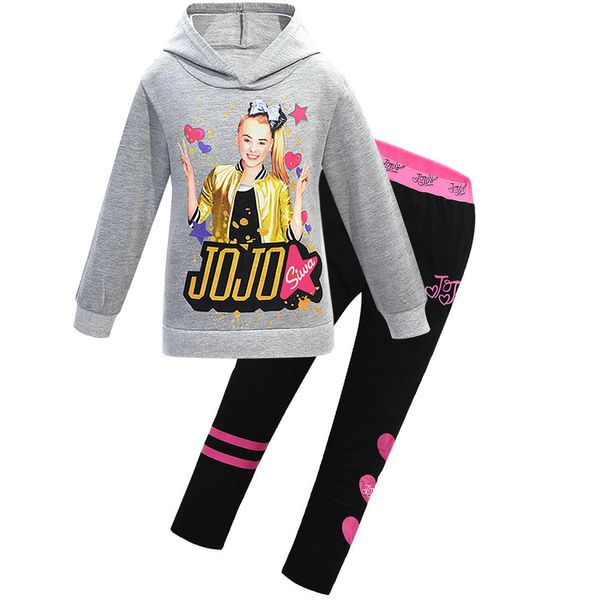 Ensembles de vêtements filles Jojo Siwa bébé enfants ensembles vêtements d'hiver T-shirt + pantalon 2 pièces fermeture éclair manches longues ensemble printemps sweats à capuche adolescentes filles tenues de noël x1019