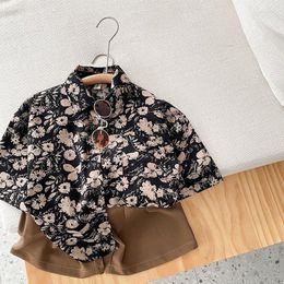 Ensembles de vêtements filles tenue été enfants décontracté pour garçon Version coréenne chemise à fleurs Shorts à la mode enfants bébé fille