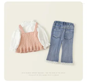 Ensembles de vêtements pour filles, chemises et pantalons, mode coréenne, vêtements d'automne pour enfants en bas âge, 2023