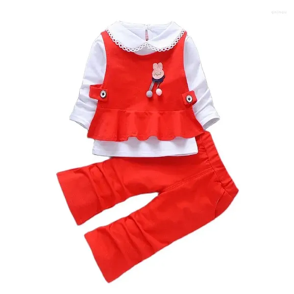 Sets de ropa Girls Spring Autumn Adute de 3 piezas 2024 Girl Baby Fashion Manga larga 1-4 años Little