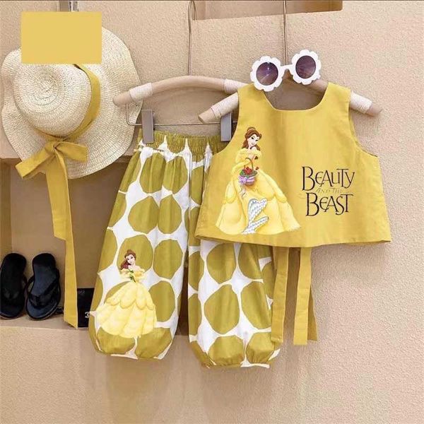 Conjuntos de ropa Traje para niñas Verano Nuevo Casual Halter Top Chaleco Dot Bloomers Conjunto de dos piezas Ropa para niñas Ropa para niños Conjunto de traje para niñas W230210