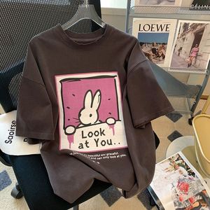 Kledingsets Meisjes Zomer T-shirt Schattig konijn Print Korte mouw Top Koreaanse stijl Basic Casual Ruimvallend Kid Tee Mode Kinderen 230630