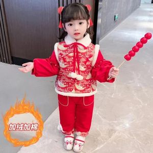 Kleding sets meisjesjaar kledingpak westerse stijl mode kinderen Chinese Han-kostuum tweedelig