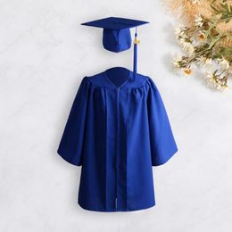 Ensembles de vêtements Robe de graduation Fermeture à glissière lâche avec chapeau Gland Détails exquis Costume de graduation Polyester Enfant Robe académique Fournitures pour étudiants 230601