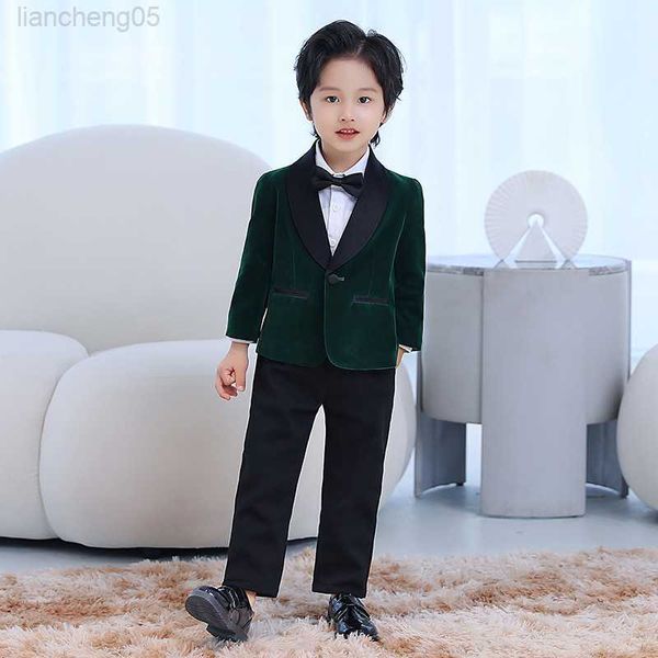 Ensembles de vêtements Bébé garçons de costumes formels Come For Children 2023 New Kids Blazers Pants Performance Birthday Party Piano Show Shengs Sents W0222