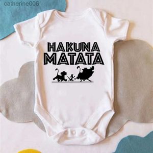 Kledingsets Hakuna Matata Babykleertjes Pasgeboren Kinderkleding Peuter Bodysuit Lion King Bebe Romper Baby Jumpsuits DropshipL231202