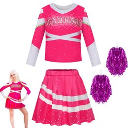 Kledingsets Halloween Cheerleader Cosplay Cosplay Girls Addison Outfit Fancy Dress Jurk Cheer Camp Kostuums Kleding voor kinderen 230817