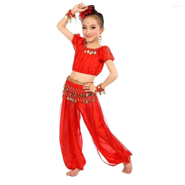 Vêtements Ensembles à la main pour enfants Girl Belly Dance Costumes Kids Dancing Tissu Dancing Feats Christmas Toddler Tenue