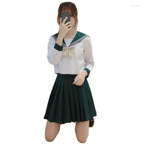 Ensembles de vêtements lycéen JK uniforme coréen Preppy Style marin femmes filles robe d'été Costume britannique