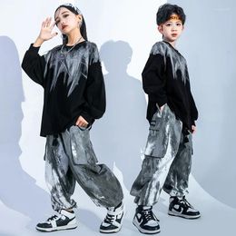 Ensembles de vêtements Hiphopchildren's Trendy Vêtements Hip Hop Tesicards Hip Hop Suit Girls'cool Handsome Performance Wear Wear Children's Costumes