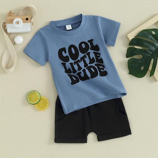 Vêtements ensembles Baby Boy Boy Boy Tenues d'été T-shirt à manches courtes T-shirt Shorts de taille élastique 2pcs