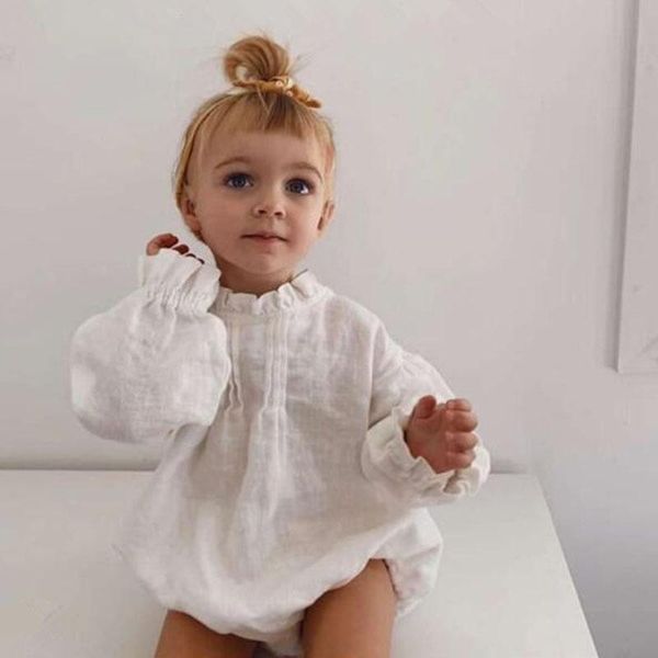Conjuntos de ropa para bebés, niños y niñas, peleles de Color puro de 0 a 2 años, ropa suelta para niños y niñas de primavera y otoño