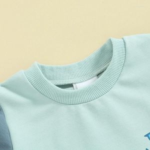 Ensembles de vêtements bébé bébé petit garçon frère tenue couleur contrastée t-shirt à manches courtes col rond taille élastique cordon de serrage été 2 pièces